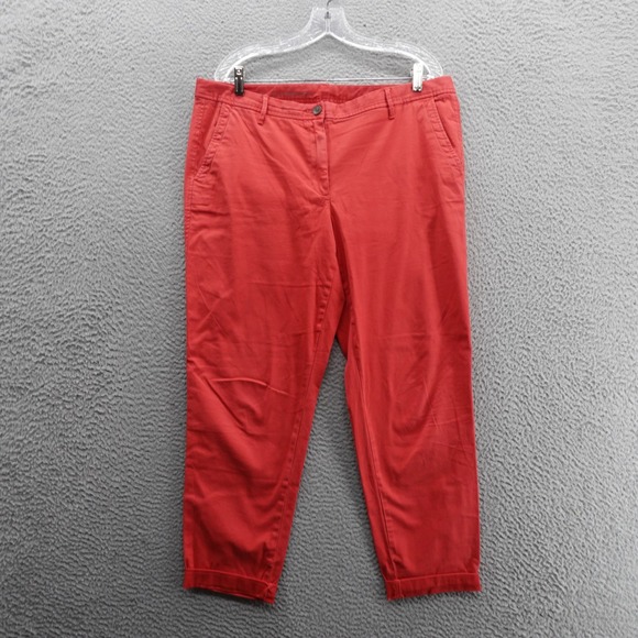 Talbots Girlfriend Chino Pants Size 12 Red Womens Cotton Stretch‎ Casual - Picture 1 of 13